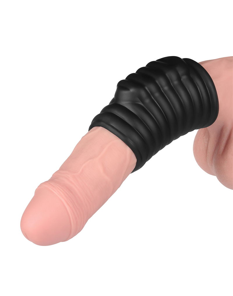 LoveToy – Wave Knights Ring – Vibrerende Penis Sleeve (Ø 3,7 cm) – Zwart