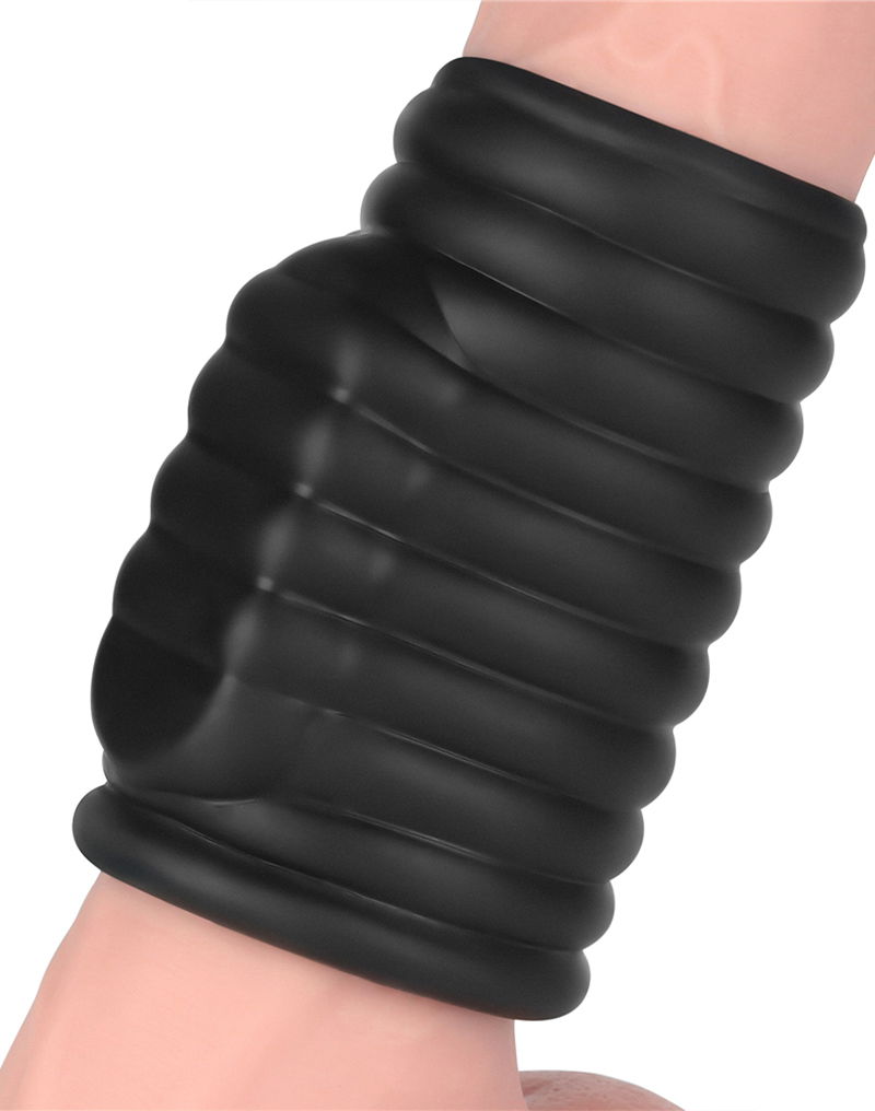 LoveToy – Wave Knights Ring – Vibrerende Penis Sleeve (Ø 3,7 cm) – Zwart