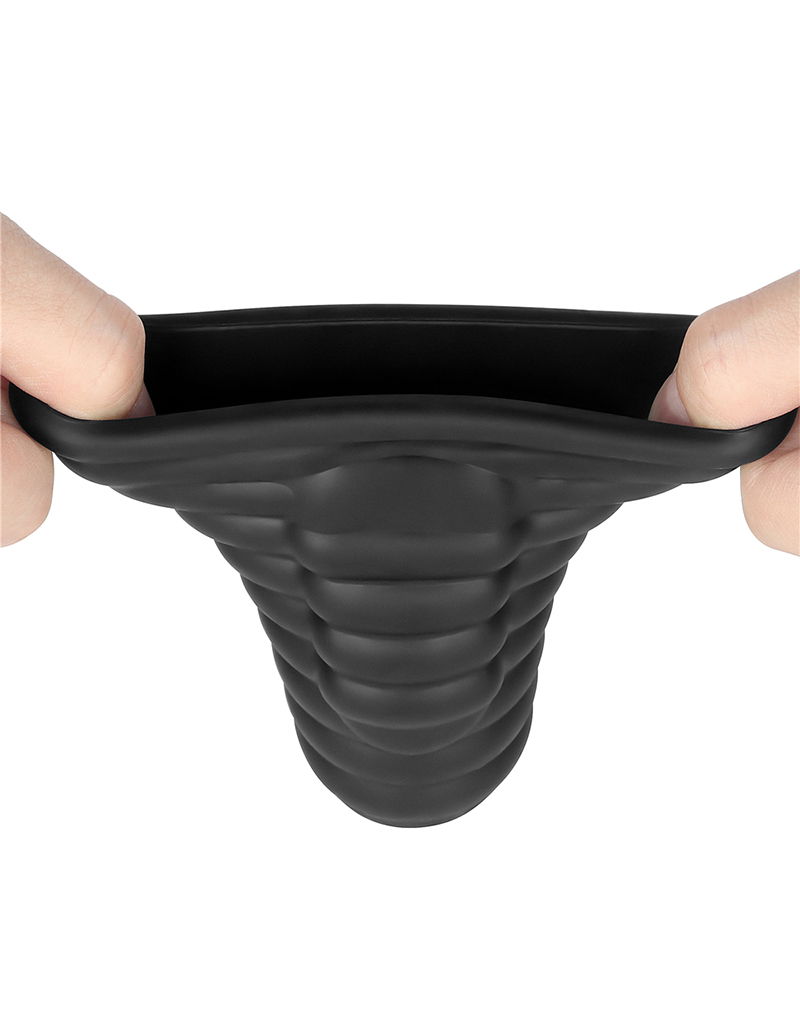 LoveToy – Wave Knights Ring – Vibrerende Penis Sleeve (Ø 3,7 cm) – Zwart