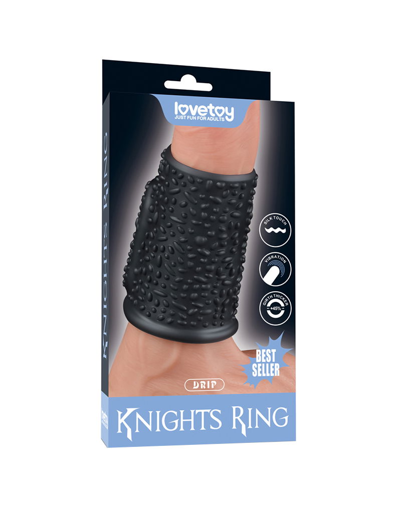 LoveToy – Drip Knights Ring – Vibrerende Penis Sleeve (Ø 3,7 cm) – Zwart