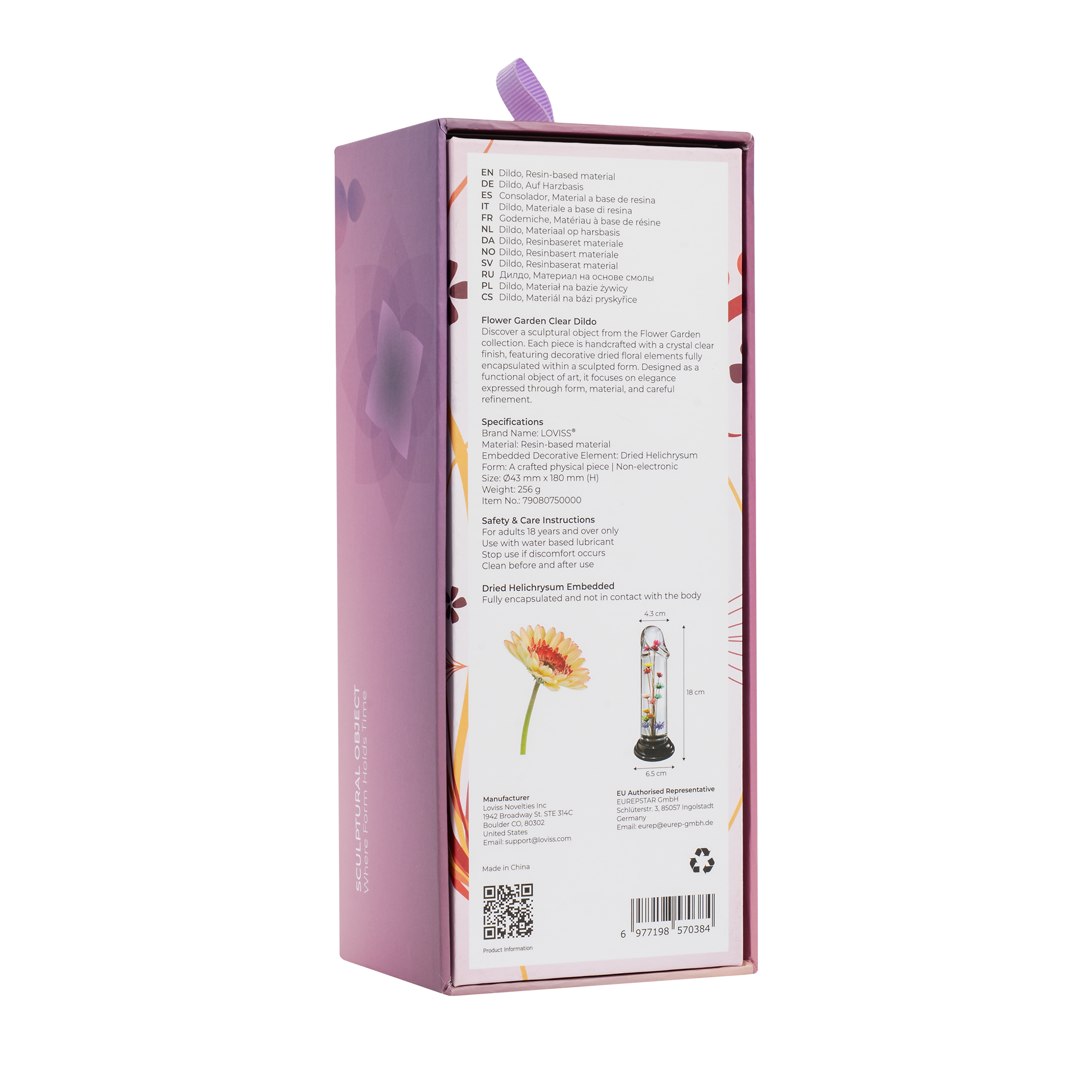 LOVISS – Helichrysum – Garden Flower Dildo Smooth – Transparant